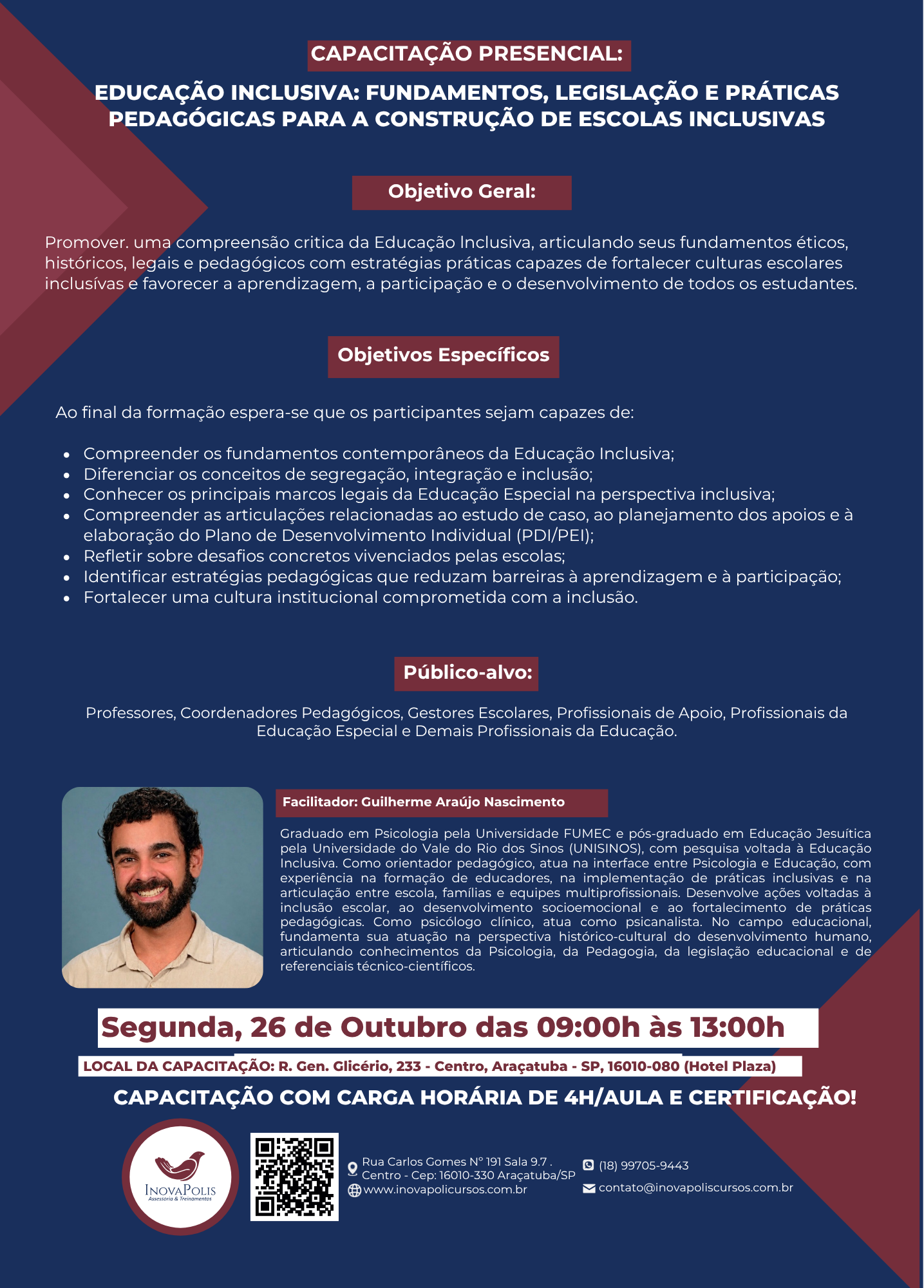 Educação inclusiva: fundamentos, legislação e práticas pedagógicas para a construção de escolas inclusivas - Araçatuba